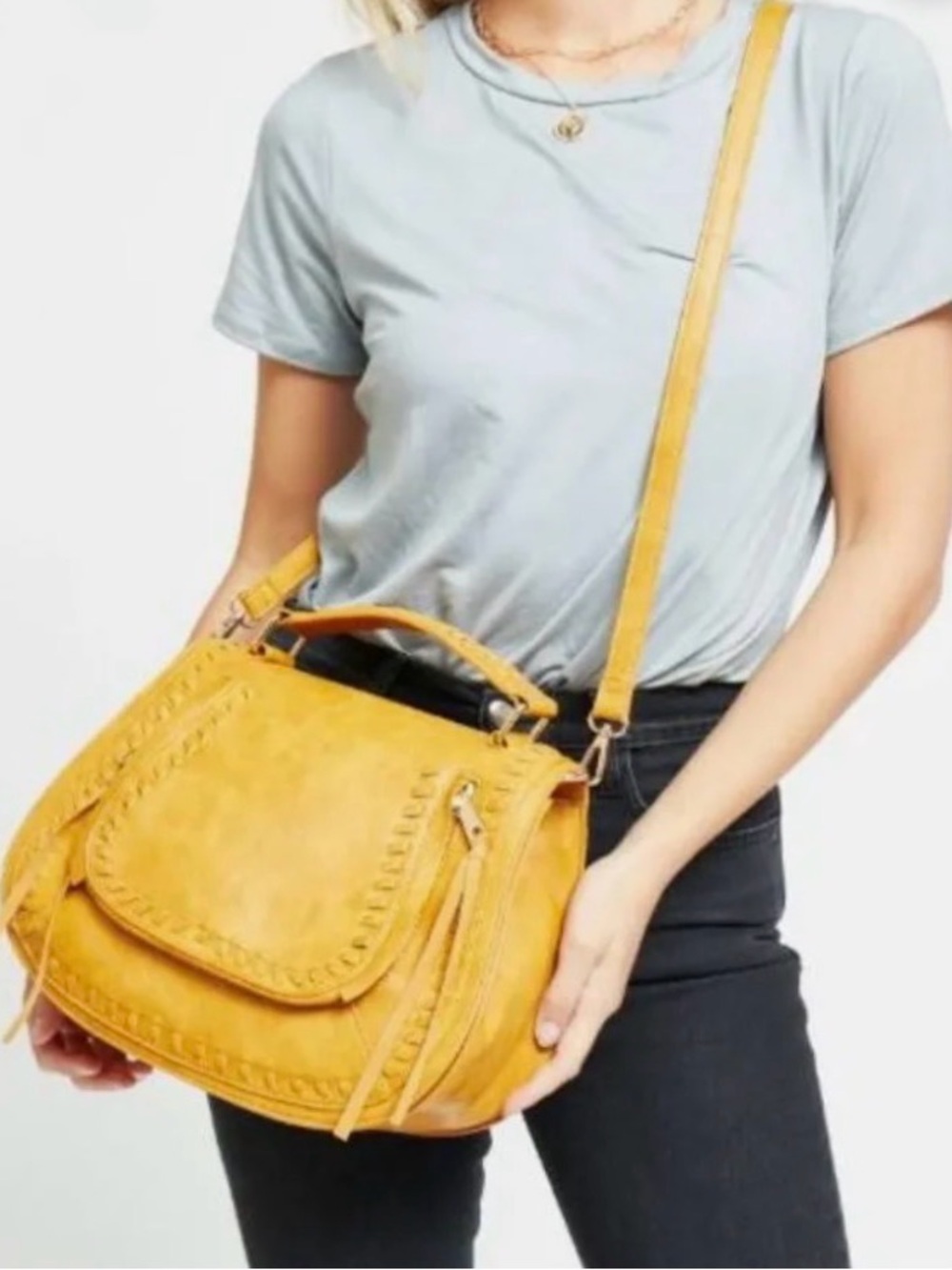Urban Expressions Khloe Vegan Leather Crossbody - Mustard
